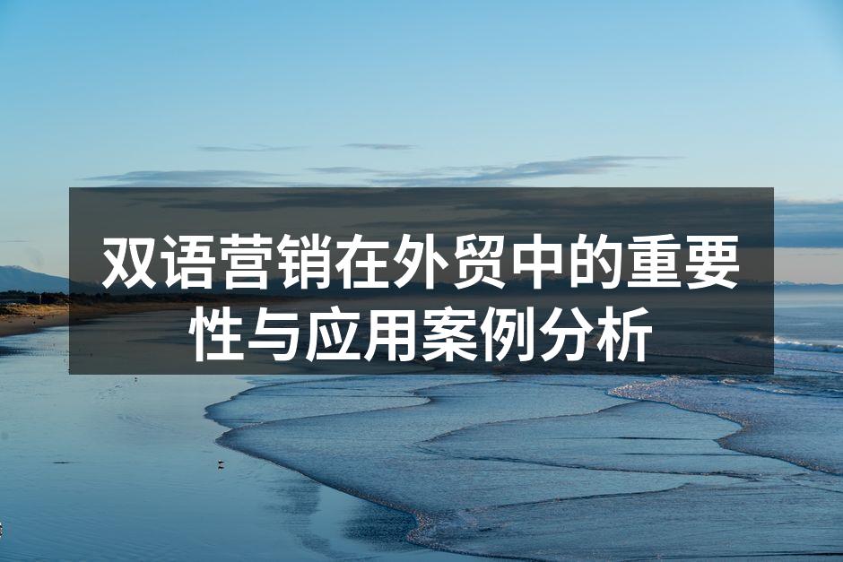 双语营销在外贸中的重要性与应用案例分析