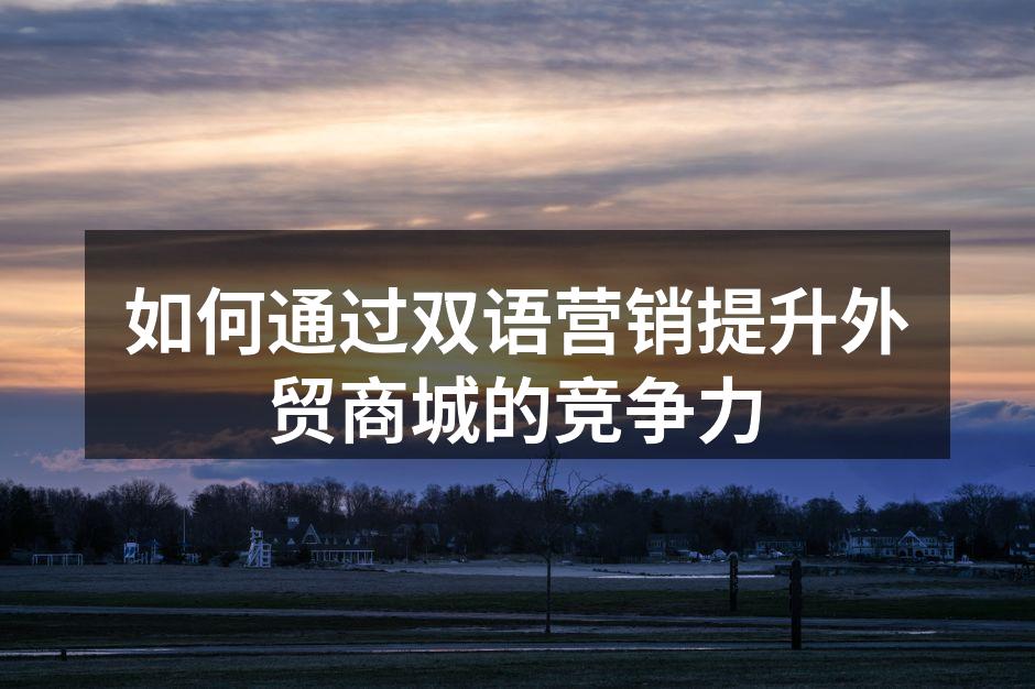 如何通过双语营销提升外贸商城的竞争力